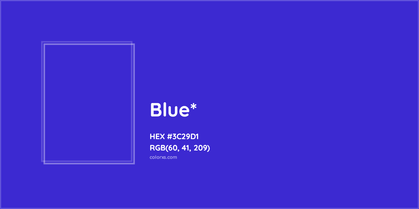 HEX #3C29D1 Color Name, Color Code, Palettes, Similar Paints, Images