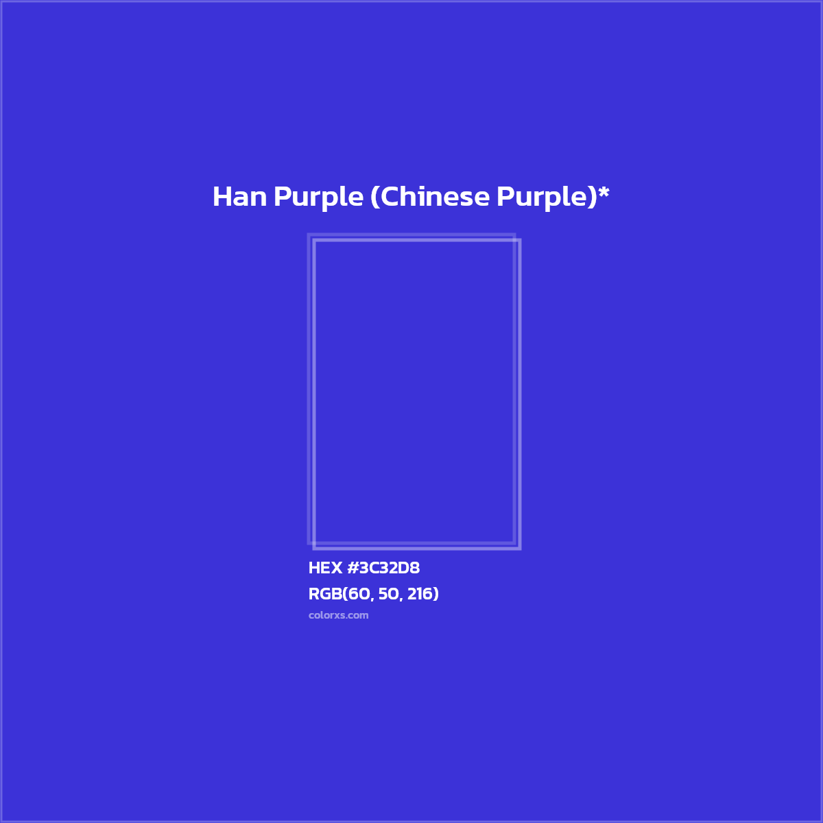 HEX #3C32D8 Color Name, Color Code, Palettes, Similar Paints, Images