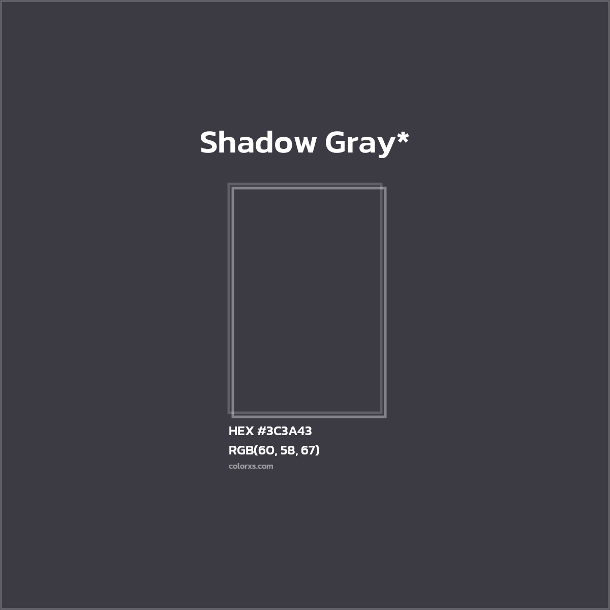 HEX #3C3A43 Color Name, Color Code, Palettes, Similar Paints, Images