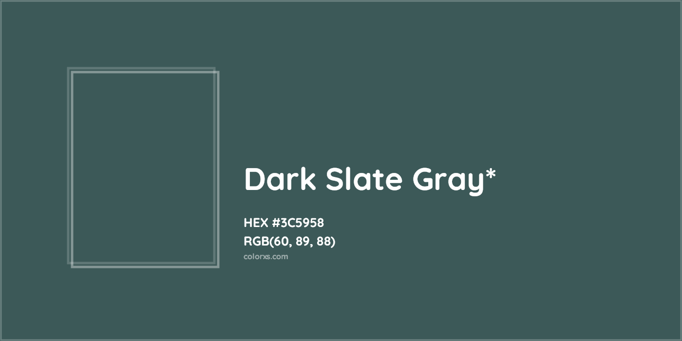 HEX #3C5958 Color Name, Color Code, Palettes, Similar Paints, Images