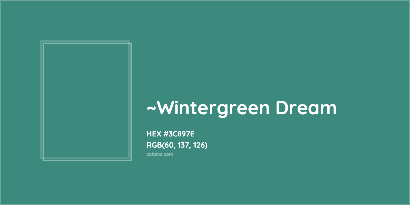 HEX #3C897E Color Name, Color Code, Palettes, Similar Paints, Images