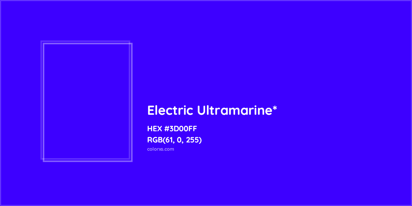 HEX #3D00FF Color Name, Color Code, Palettes, Similar Paints, Images