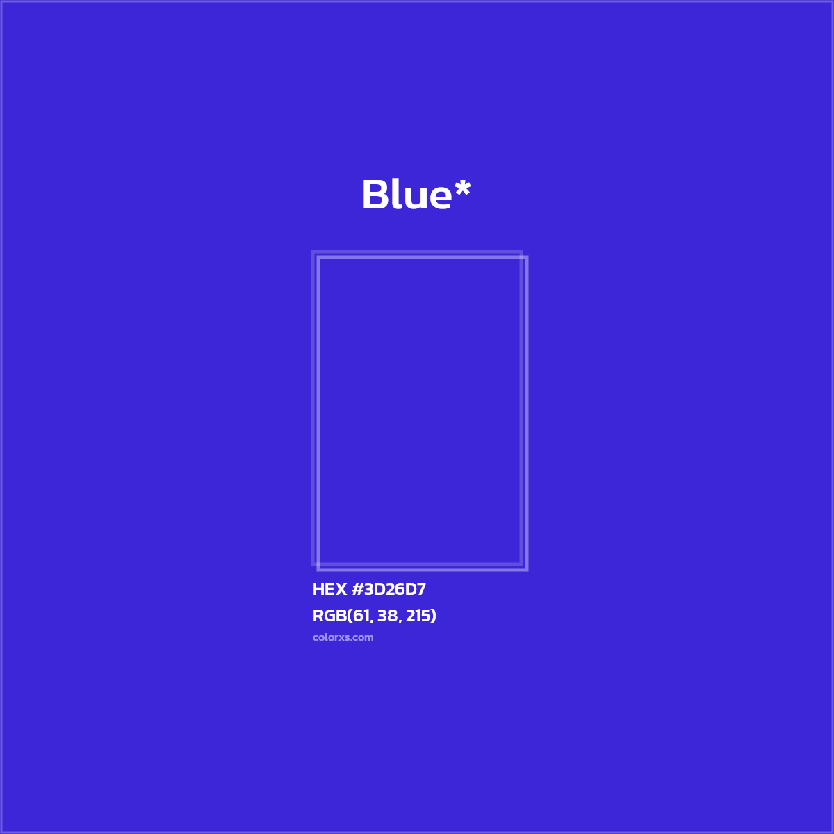 HEX #3D26D7 Color Name, Color Code, Palettes, Similar Paints, Images