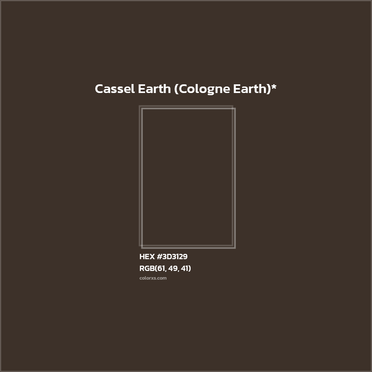 HEX #3D3129 Color Name, Color Code, Palettes, Similar Paints, Images