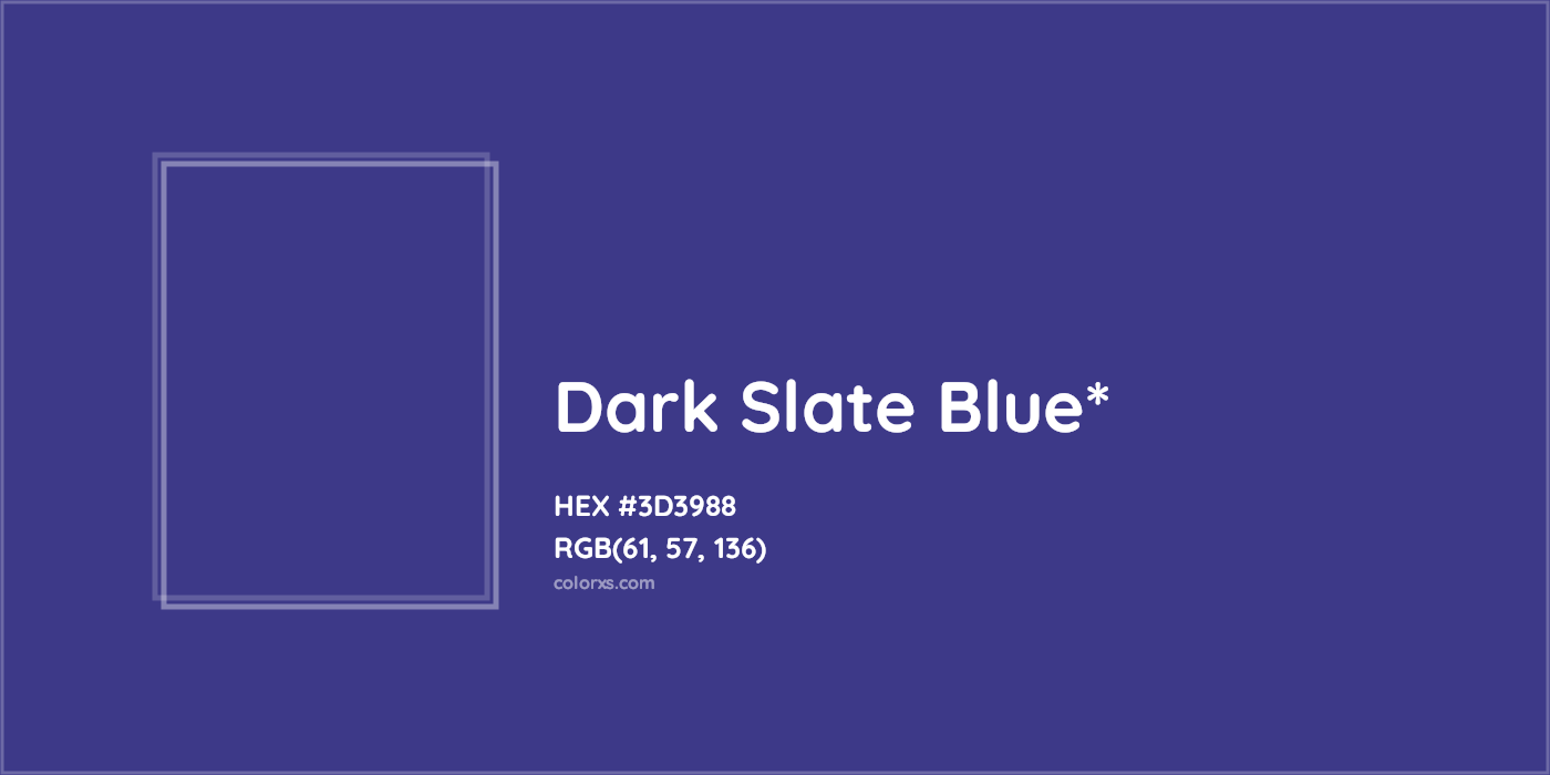 HEX #3D3988 Color Name, Color Code, Palettes, Similar Paints, Images