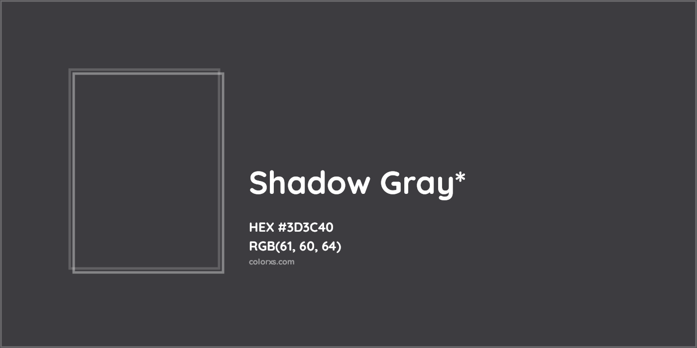 HEX #3D3C40 Color Name, Color Code, Palettes, Similar Paints, Images