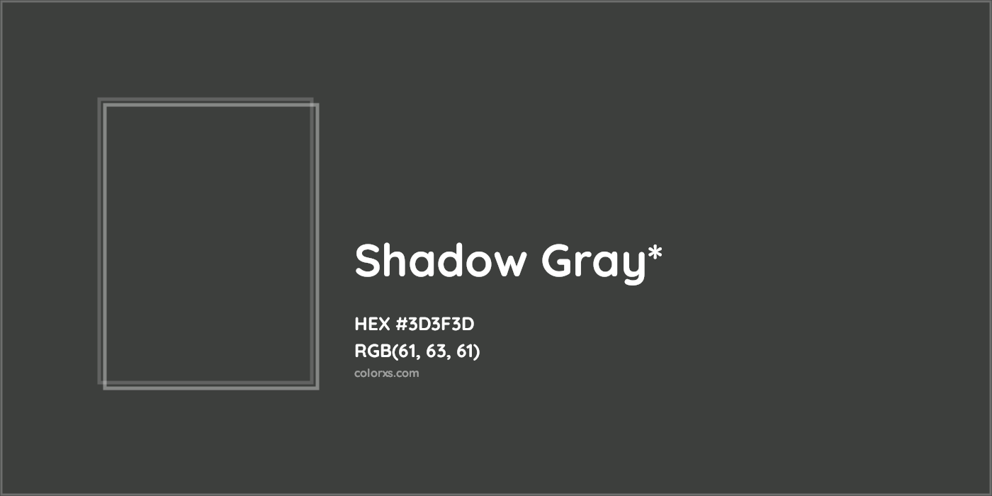HEX #3D3F3D Color Name, Color Code, Palettes, Similar Paints, Images