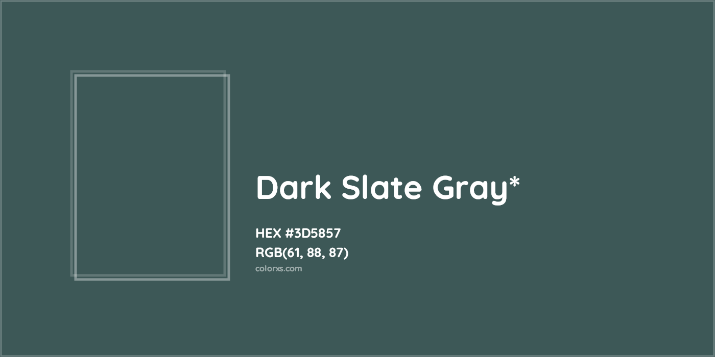 HEX #3D5857 Color Name, Color Code, Palettes, Similar Paints, Images