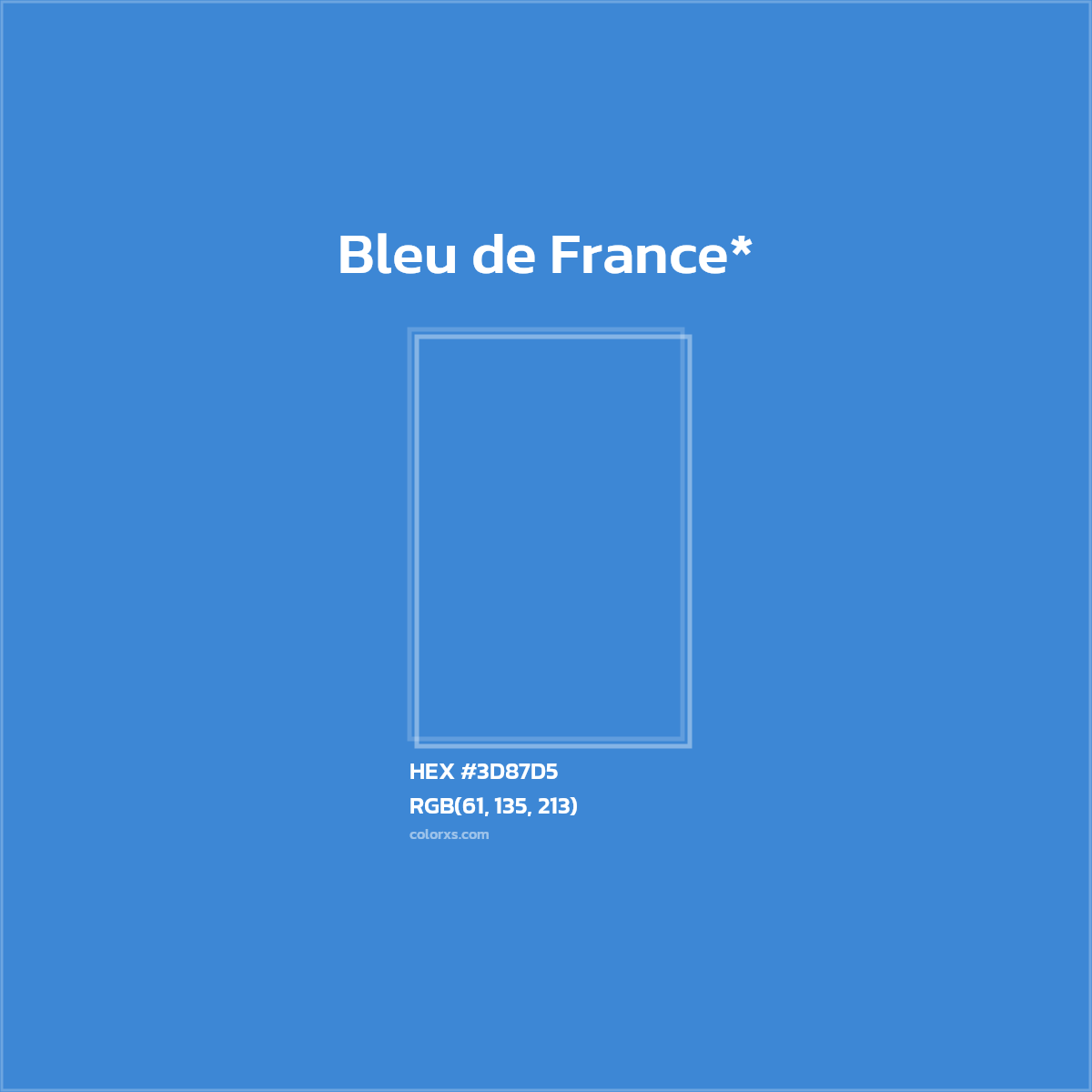 HEX #3D87D5 Color Name, Color Code, Palettes, Similar Paints, Images