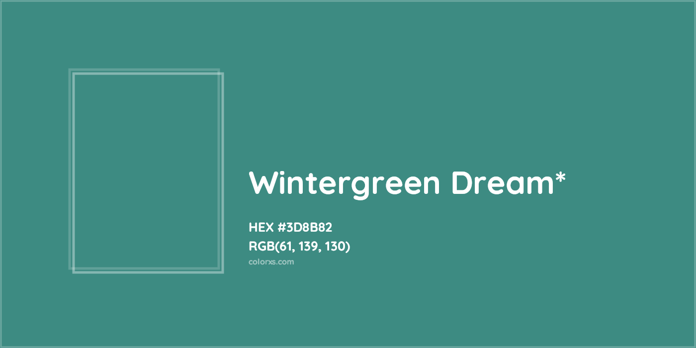 HEX #3D8B82 Color Name, Color Code, Palettes, Similar Paints, Images