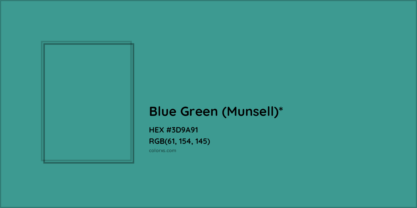 HEX #3D9A91 Color Name, Color Code, Palettes, Similar Paints, Images