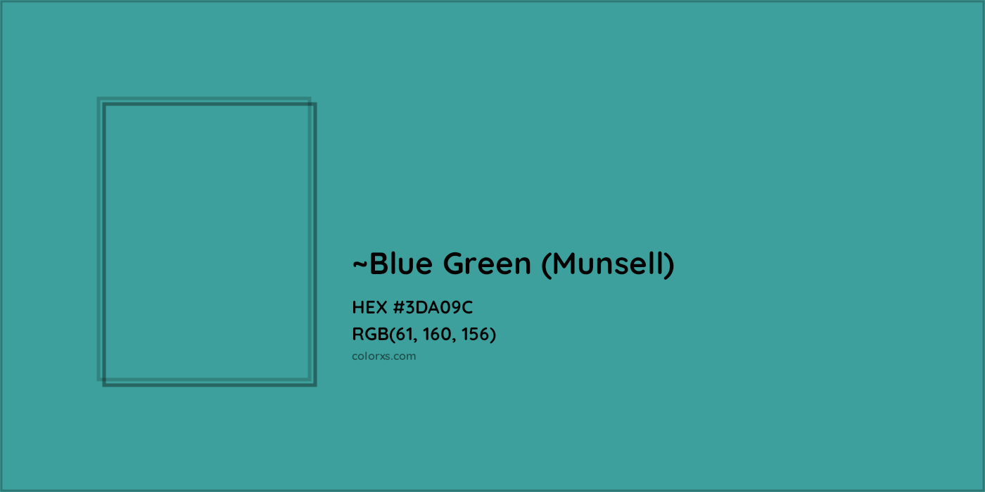 HEX #3DA09C Color Name, Color Code, Palettes, Similar Paints, Images