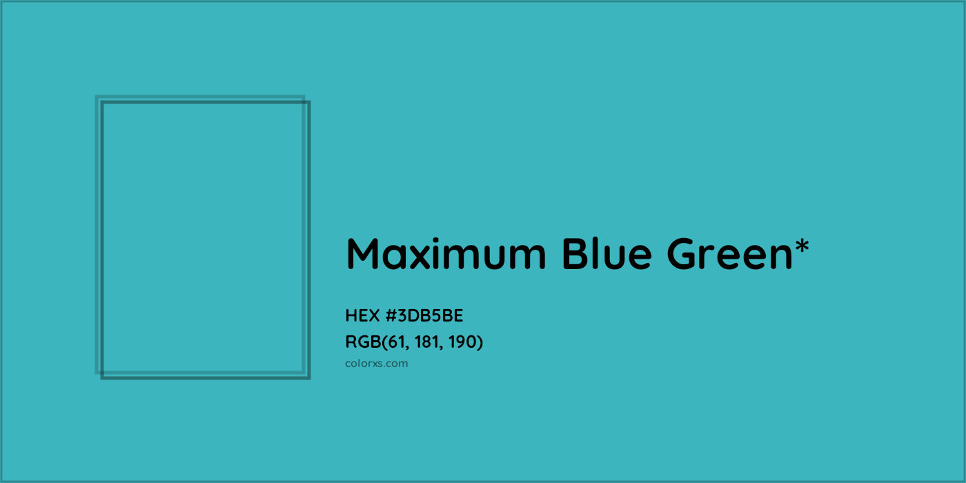 HEX #3DB5BE Color Name, Color Code, Palettes, Similar Paints, Images