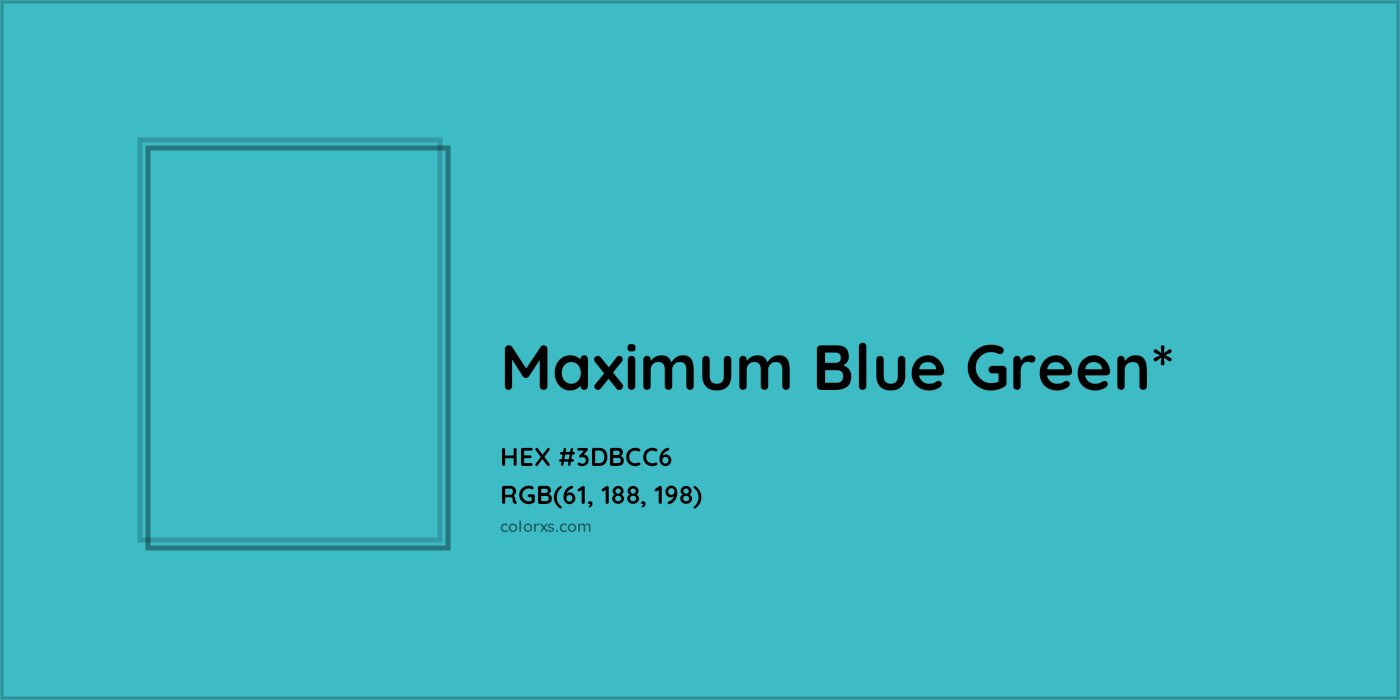 HEX #3DBCC6 Color Name, Color Code, Palettes, Similar Paints, Images