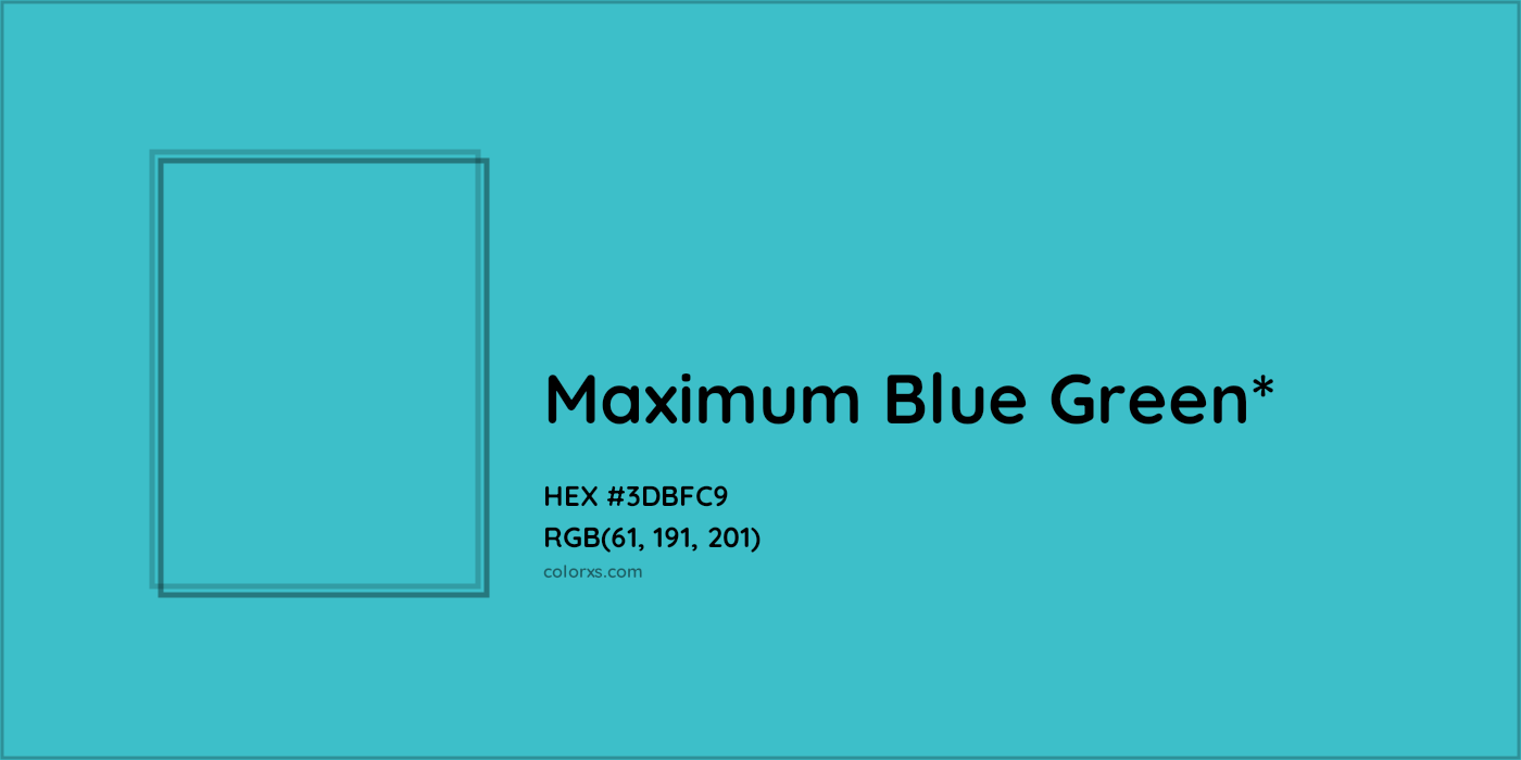 HEX #3DBFC9 Color Name, Color Code, Palettes, Similar Paints, Images