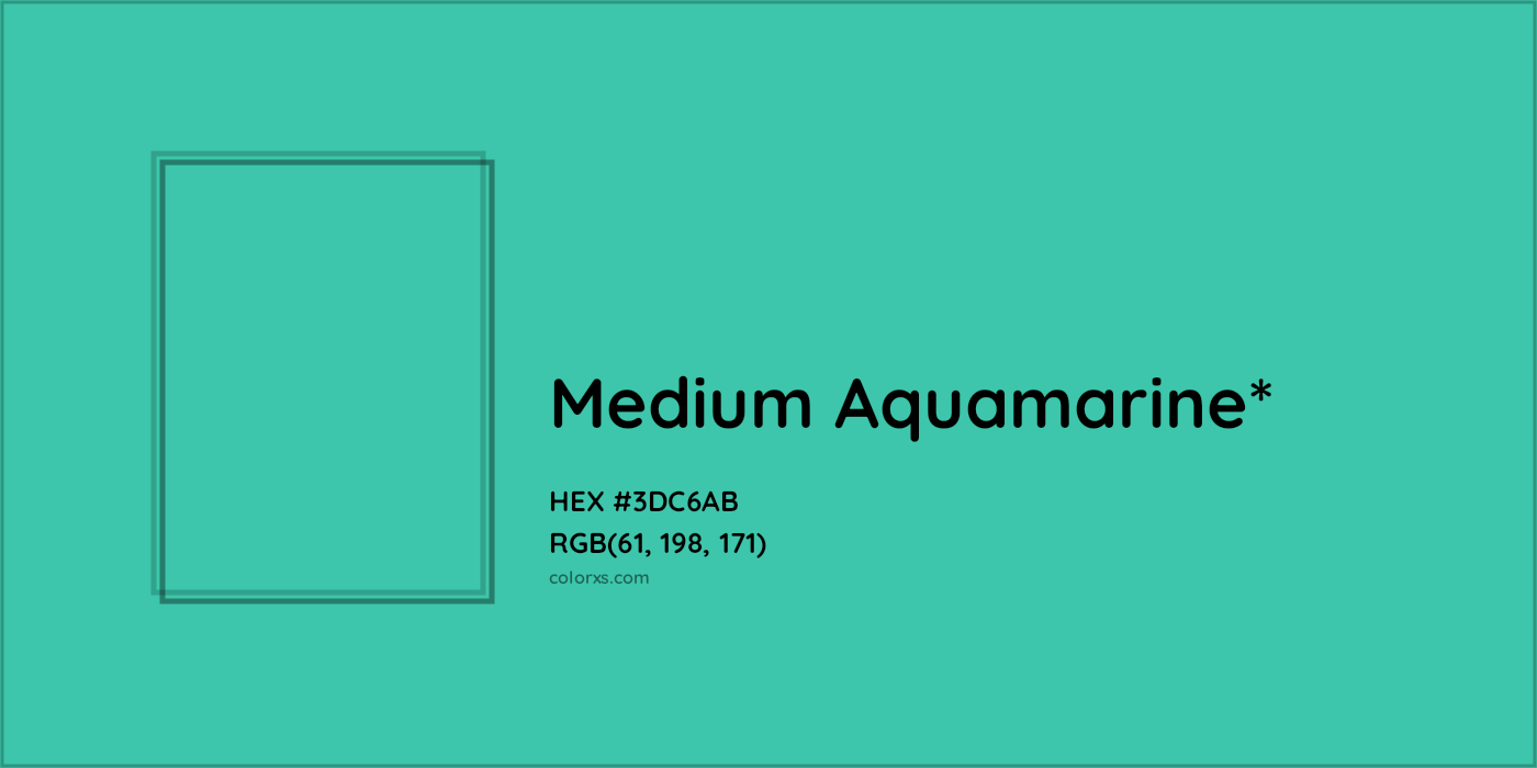 HEX #3DC6AB Color Name, Color Code, Palettes, Similar Paints, Images