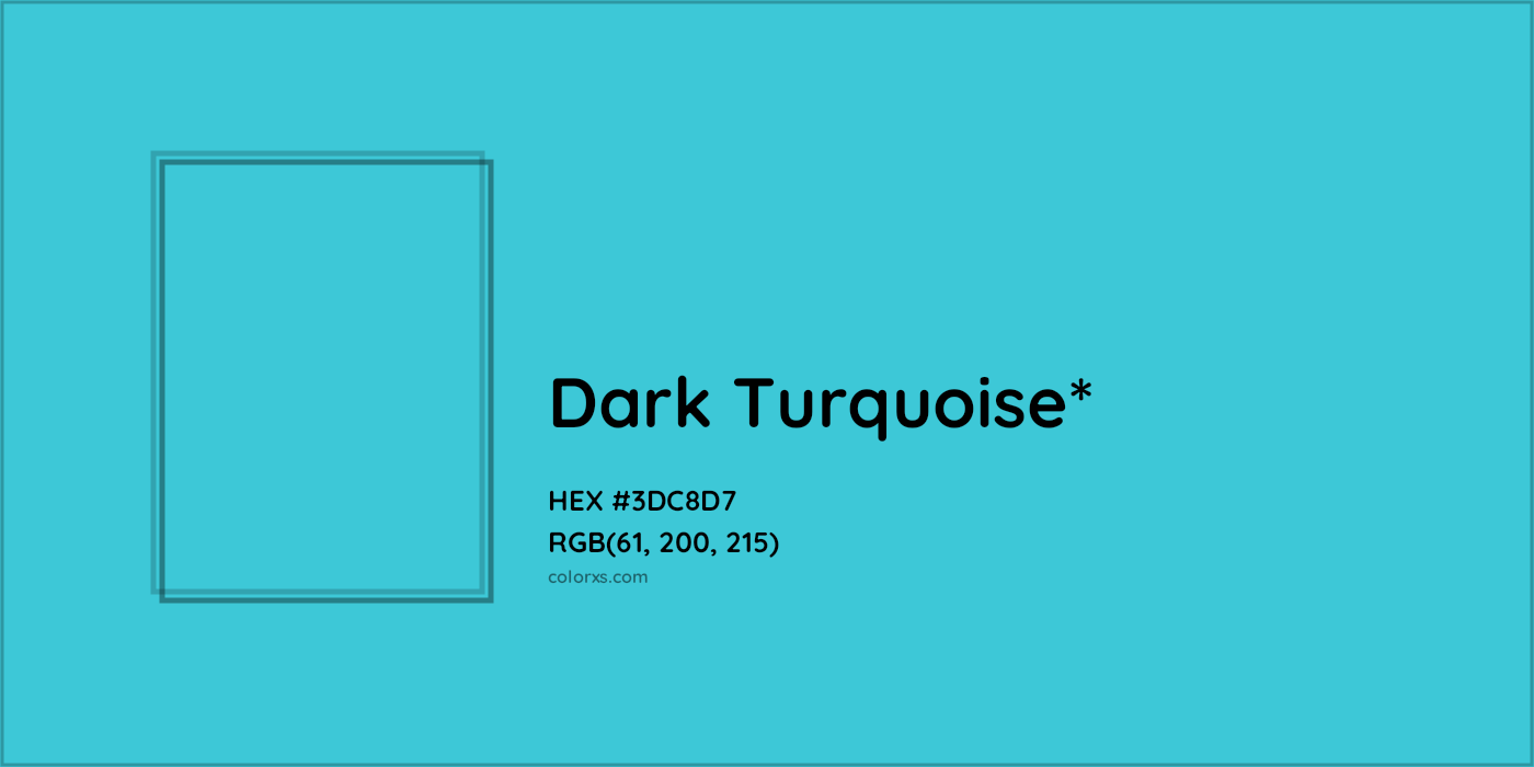 HEX #3DC8D7 Color Name, Color Code, Palettes, Similar Paints, Images