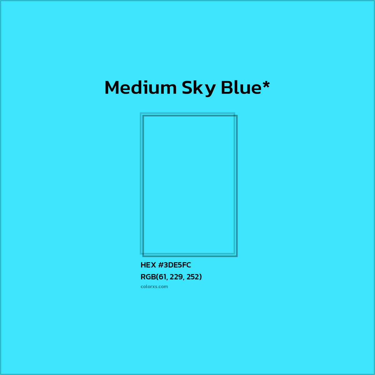 HEX #3DE5FC Color Name, Color Code, Palettes, Similar Paints, Images