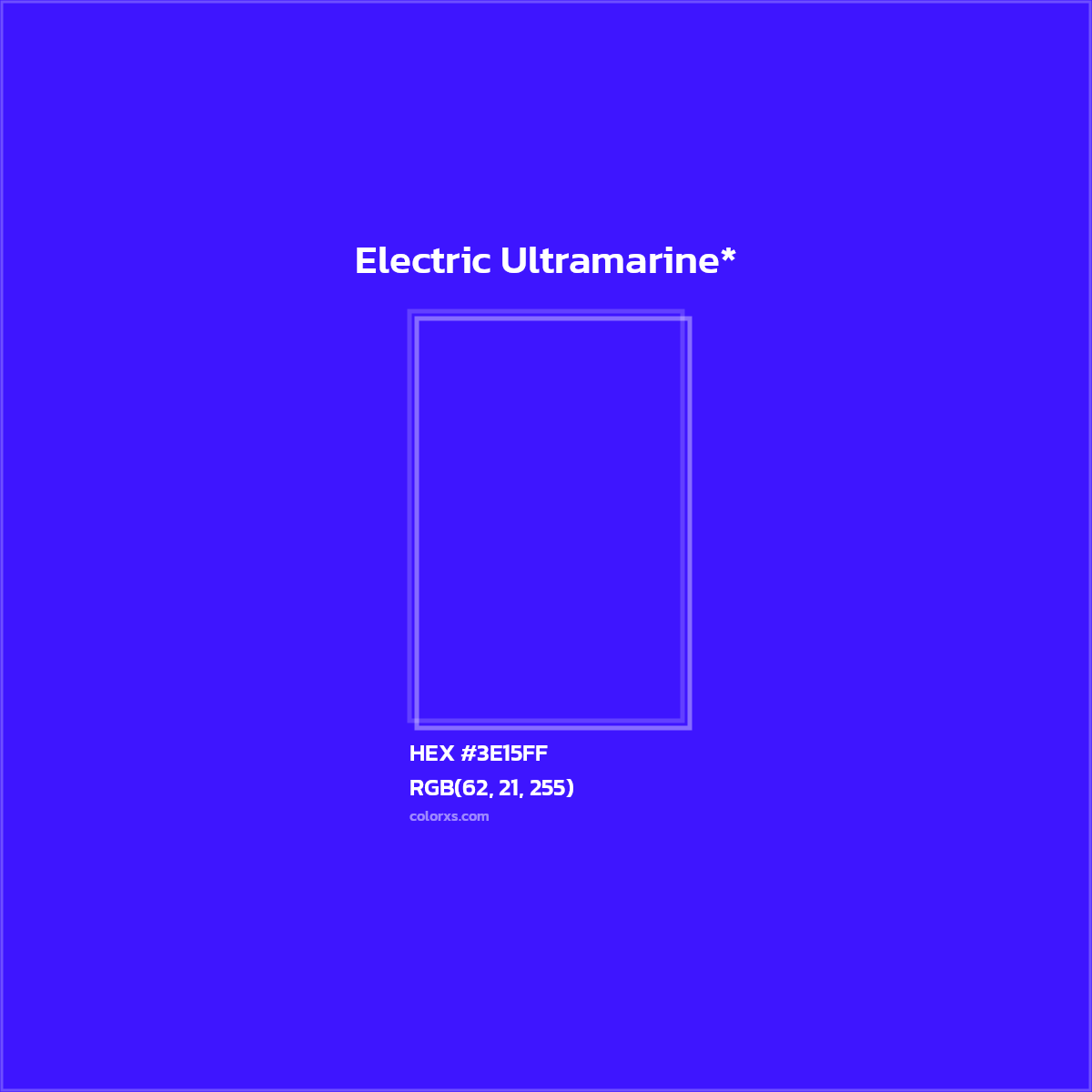 HEX #3E15FF Color Name, Color Code, Palettes, Similar Paints, Images