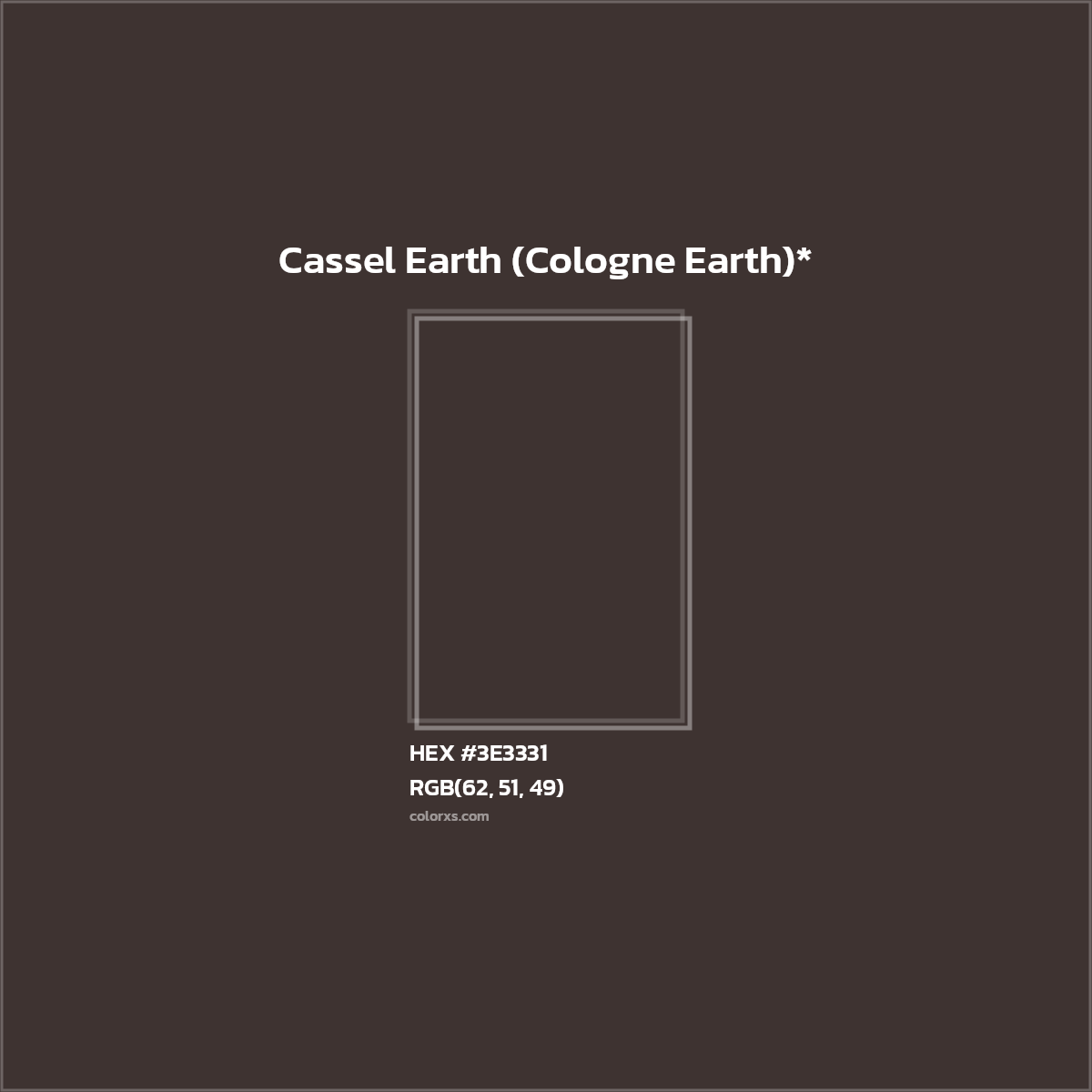 HEX #3E3331 Color Name, Color Code, Palettes, Similar Paints, Images