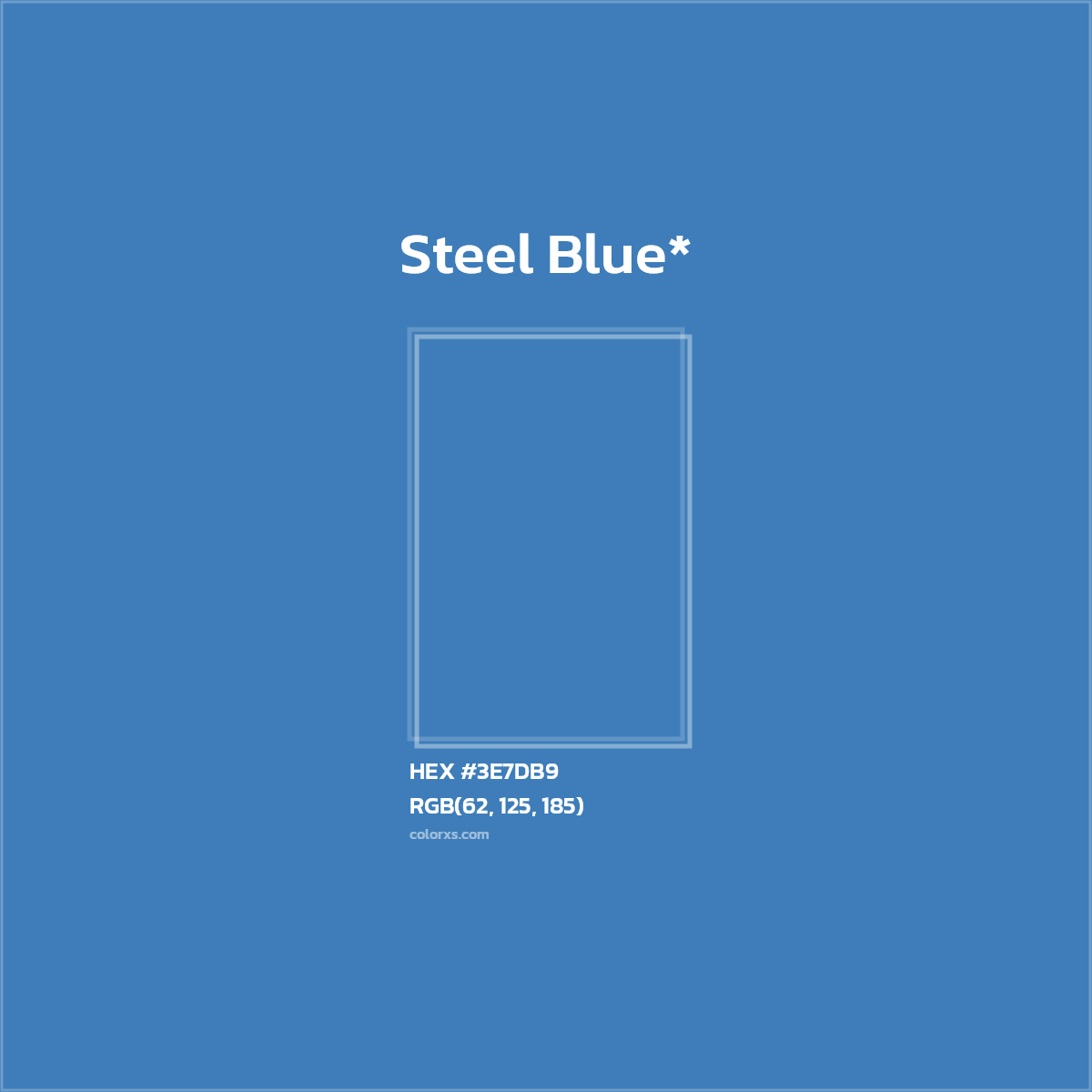 HEX #3E7DB9 Color Name, Color Code, Palettes, Similar Paints, Images