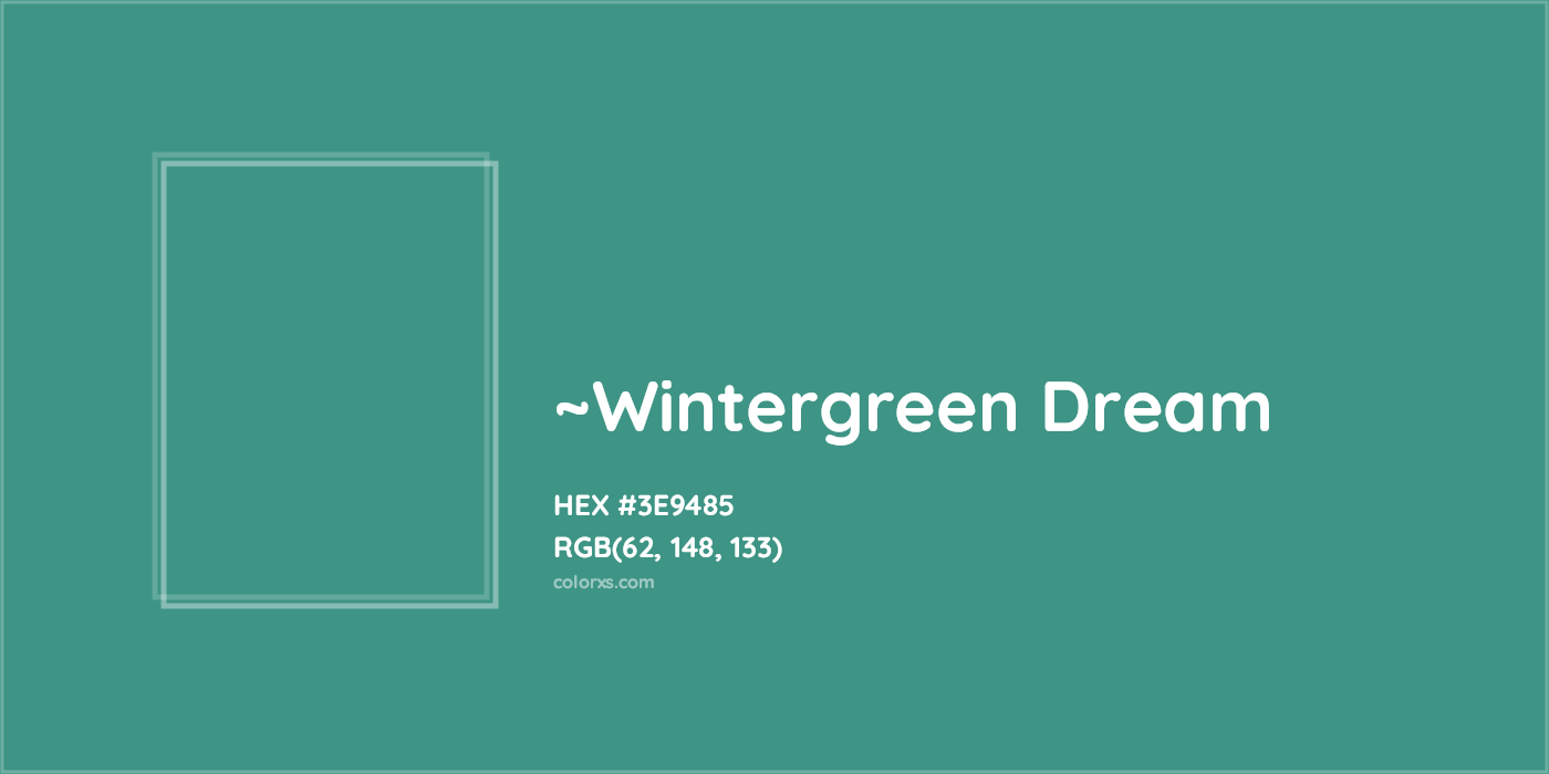 HEX #3E9485 Color Name, Color Code, Palettes, Similar Paints, Images