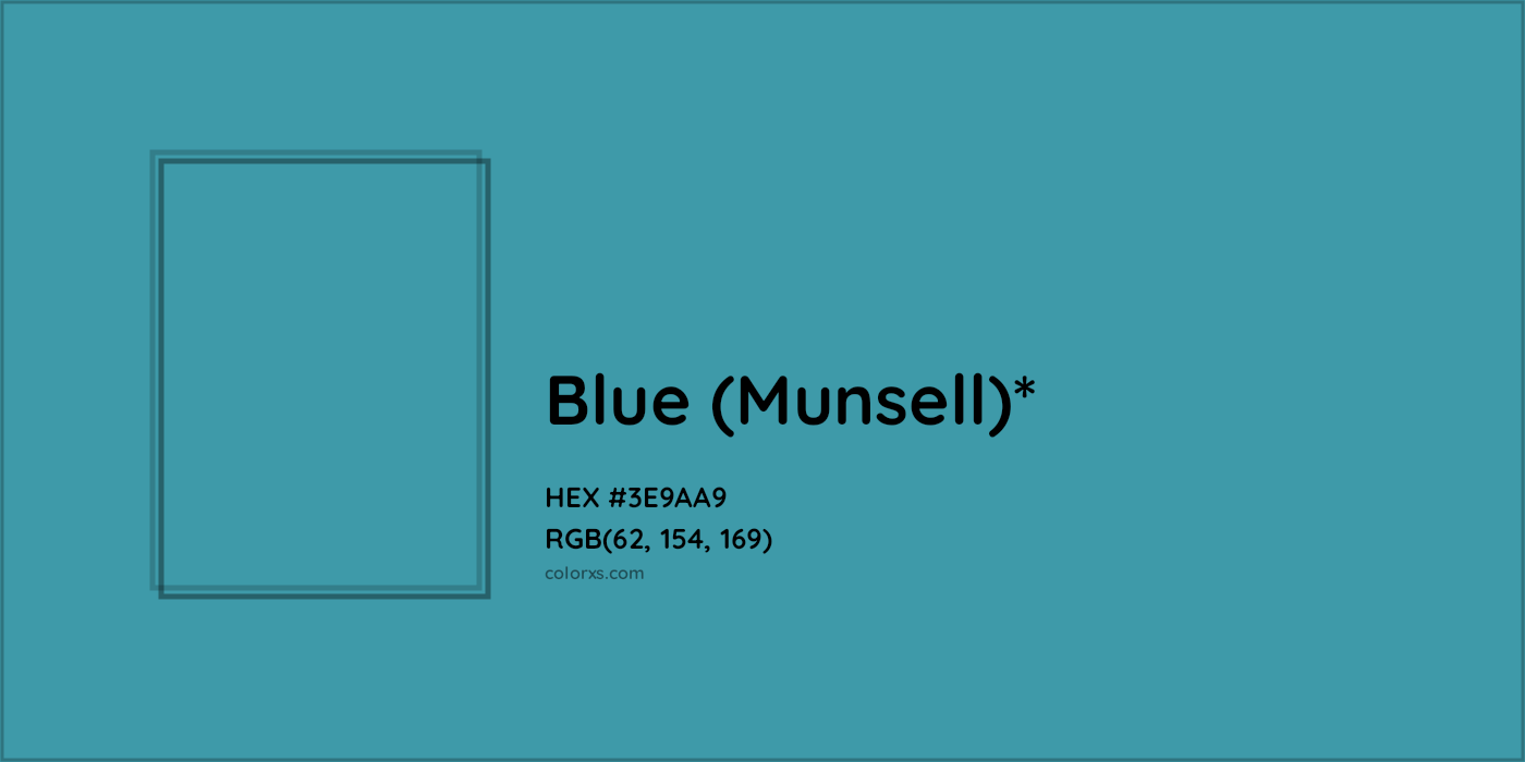 HEX #3E9AA9 Color Name, Color Code, Palettes, Similar Paints, Images