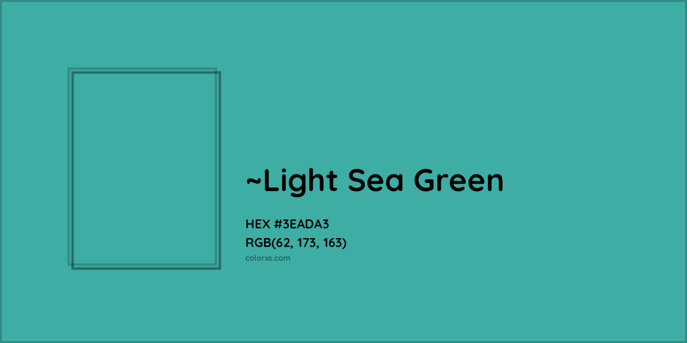 HEX #3EADA3 Color Name, Color Code, Palettes, Similar Paints, Images