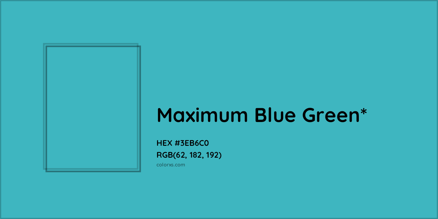 HEX #3EB6C0 Color Name, Color Code, Palettes, Similar Paints, Images