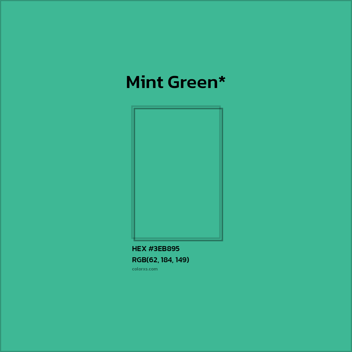 HEX #3EB895 Color Name, Color Code, Palettes, Similar Paints, Images