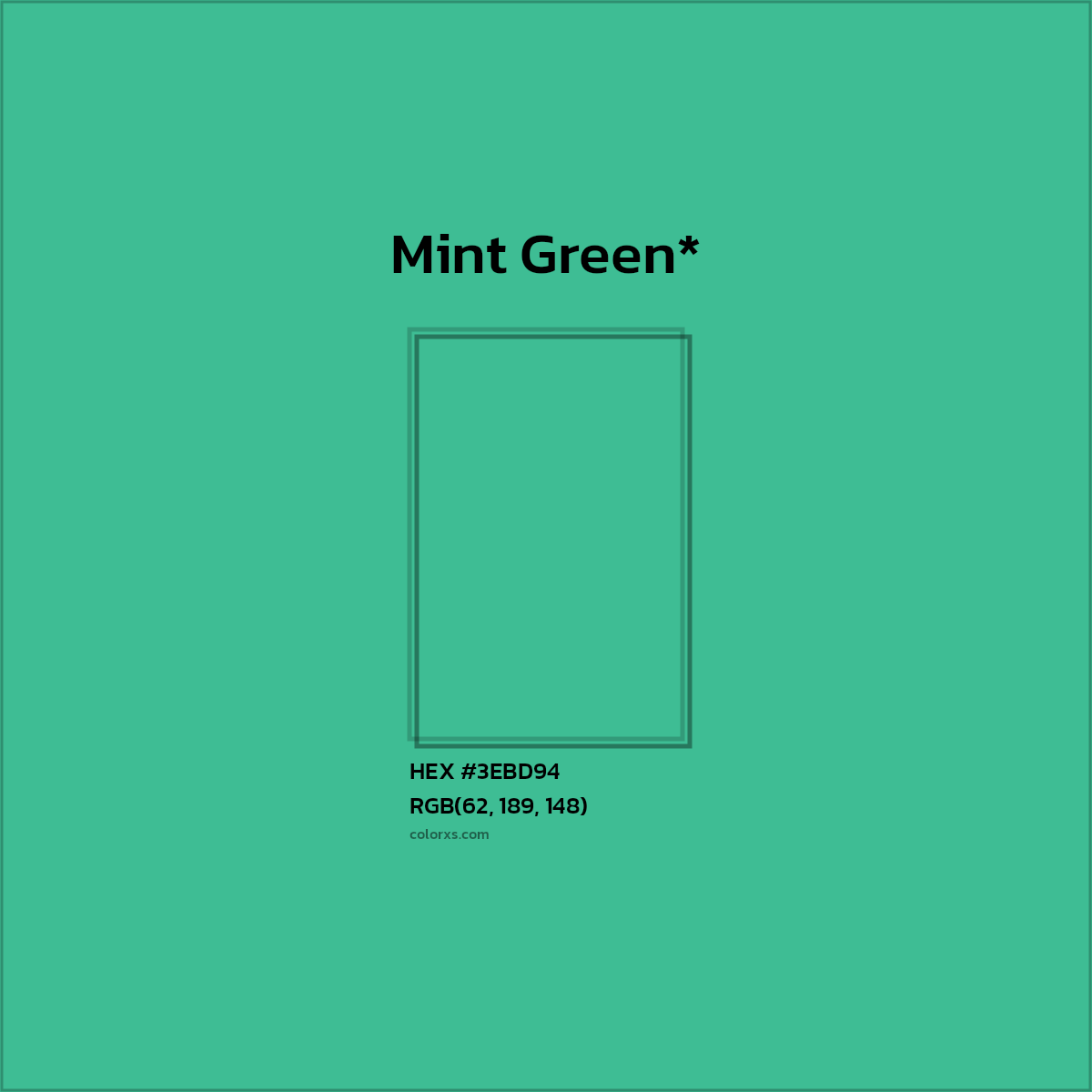 HEX #3EBD94 Color Name, Color Code, Palettes, Similar Paints, Images