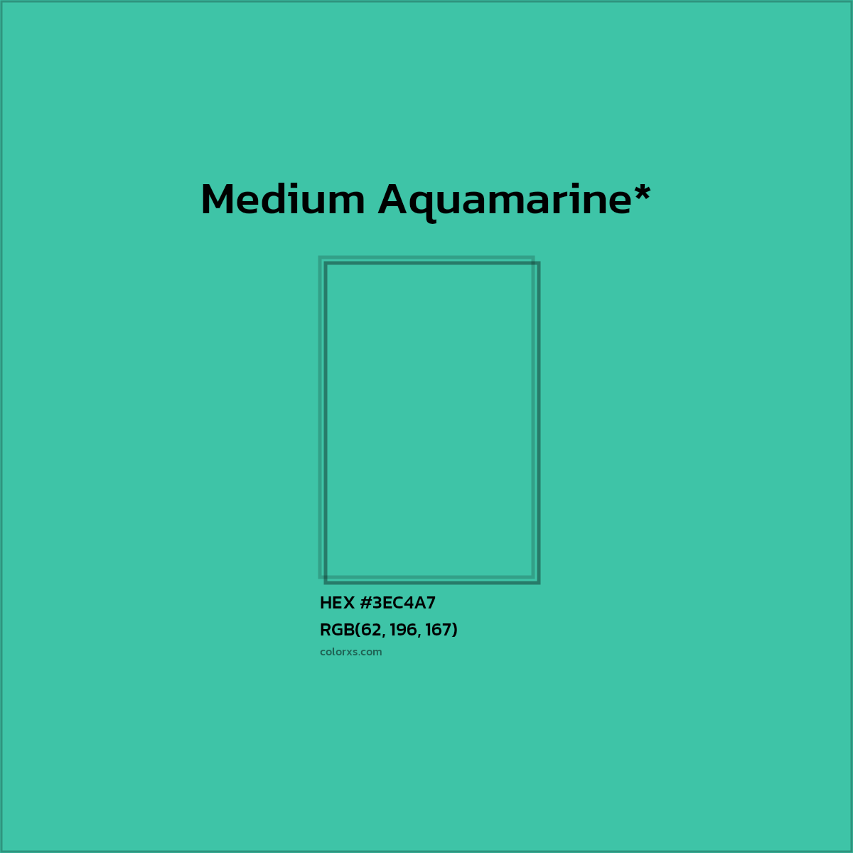 HEX #3EC4A7 Color Name, Color Code, Palettes, Similar Paints, Images