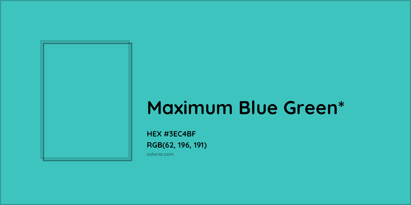 HEX #3EC4BF Color Name, Color Code, Palettes, Similar Paints, Images