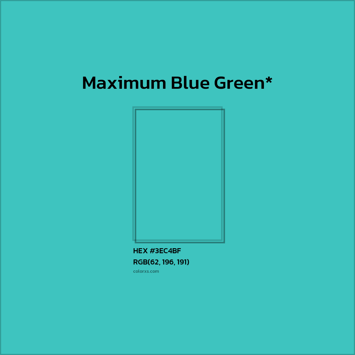HEX #3EC4BF Color Name, Color Code, Palettes, Similar Paints, Images