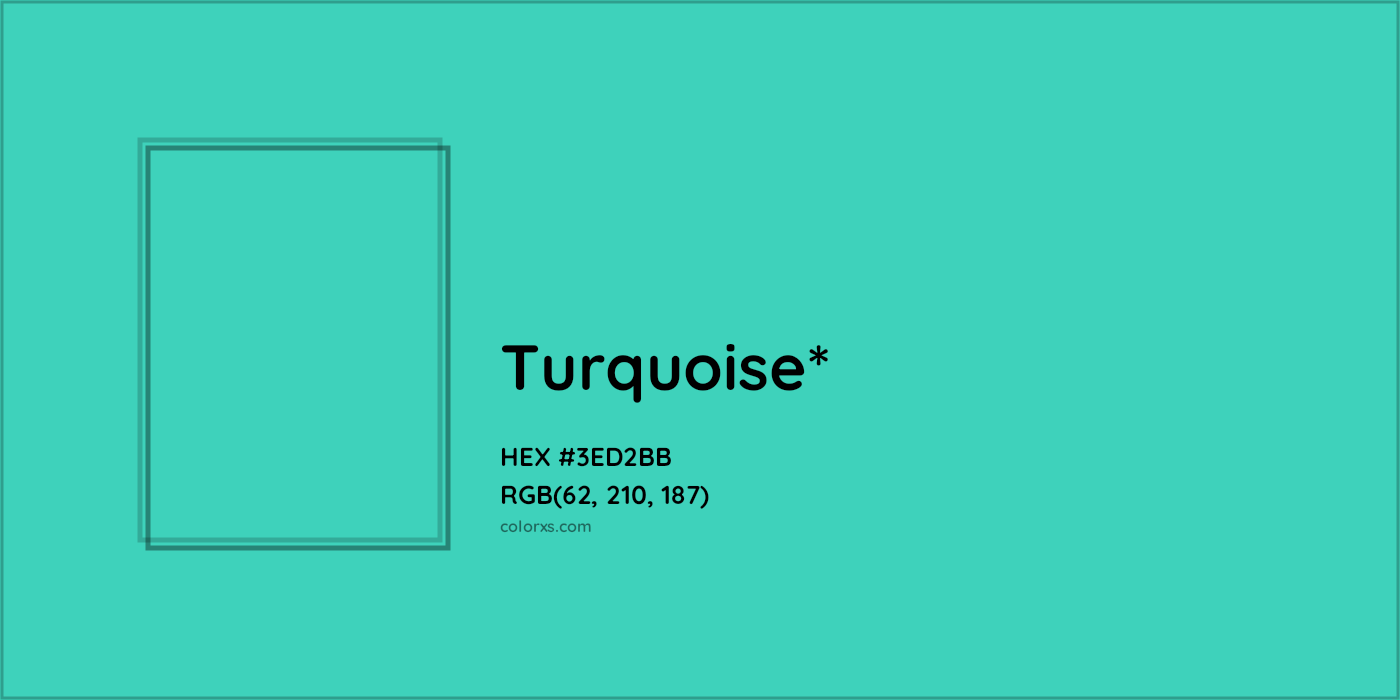 HEX #3ED2BB Color Name, Color Code, Palettes, Similar Paints, Images
