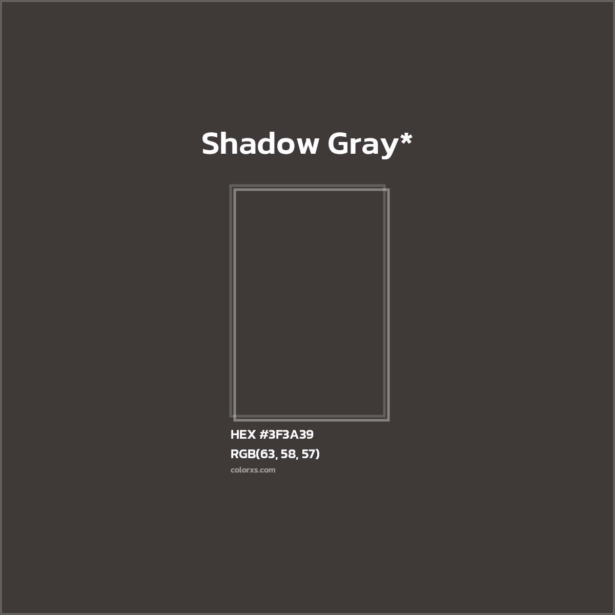 HEX #3F3A39 Color Name, Color Code, Palettes, Similar Paints, Images