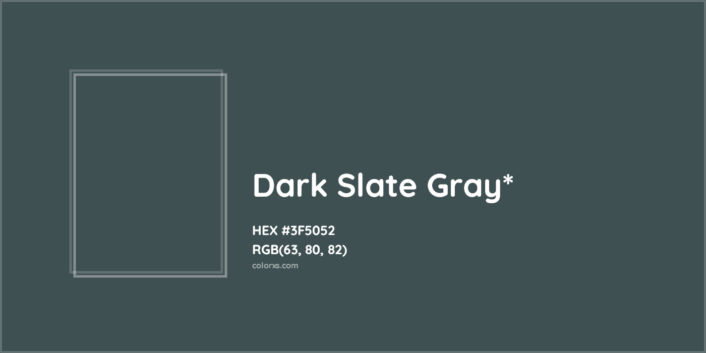HEX #3F5052 Color Name, Color Code, Palettes, Similar Paints, Images