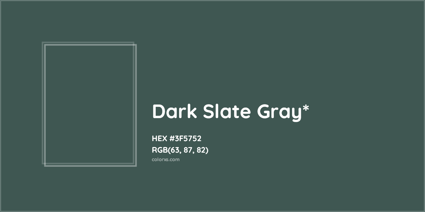 HEX #3F5752 Color Name, Color Code, Palettes, Similar Paints, Images