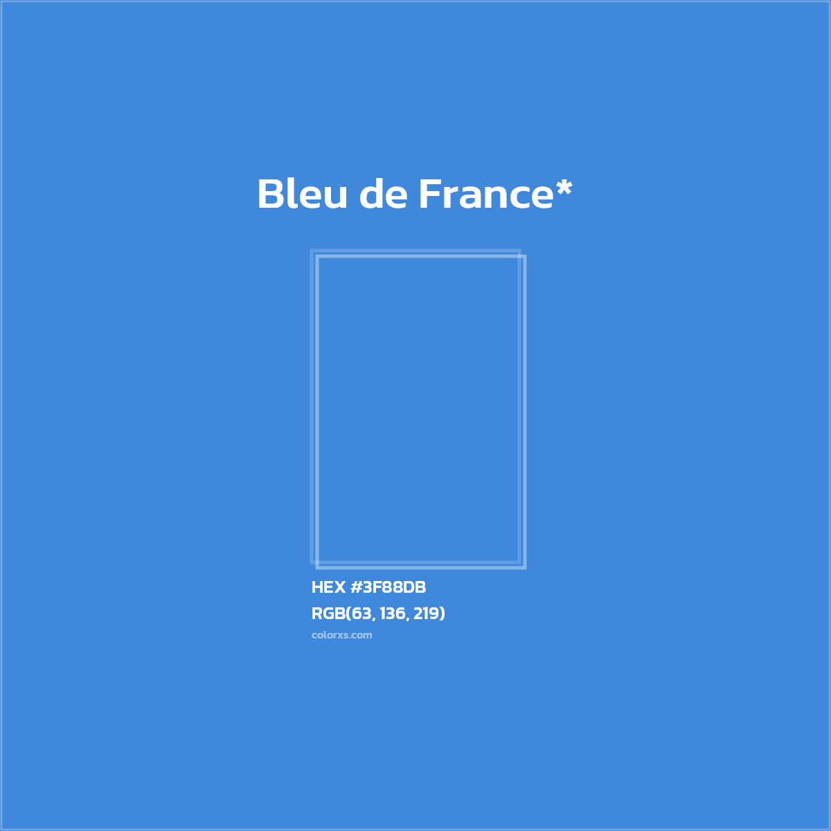 HEX #3F88DB Color Name, Color Code, Palettes, Similar Paints, Images