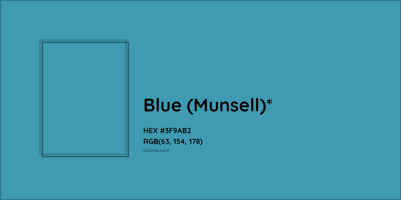 HEX #3F9AB2 Color Name, Color Code, Palettes, Similar Paints, Images