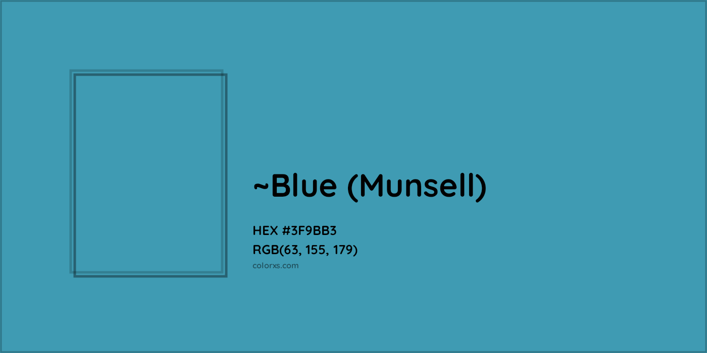 HEX #3F9BB3 Color Name, Color Code, Palettes, Similar Paints, Images