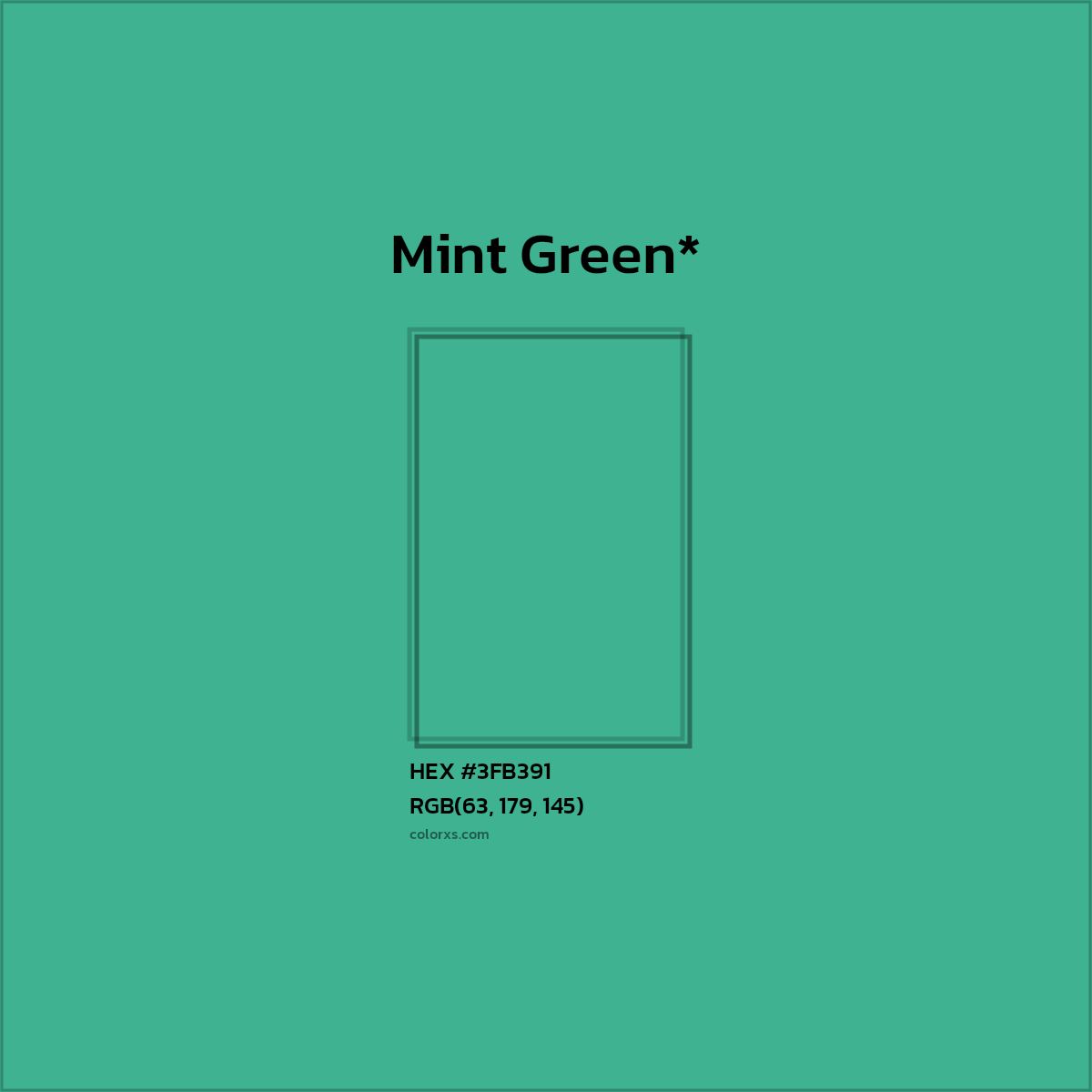 HEX #3FB391 Color Name, Color Code, Palettes, Similar Paints, Images