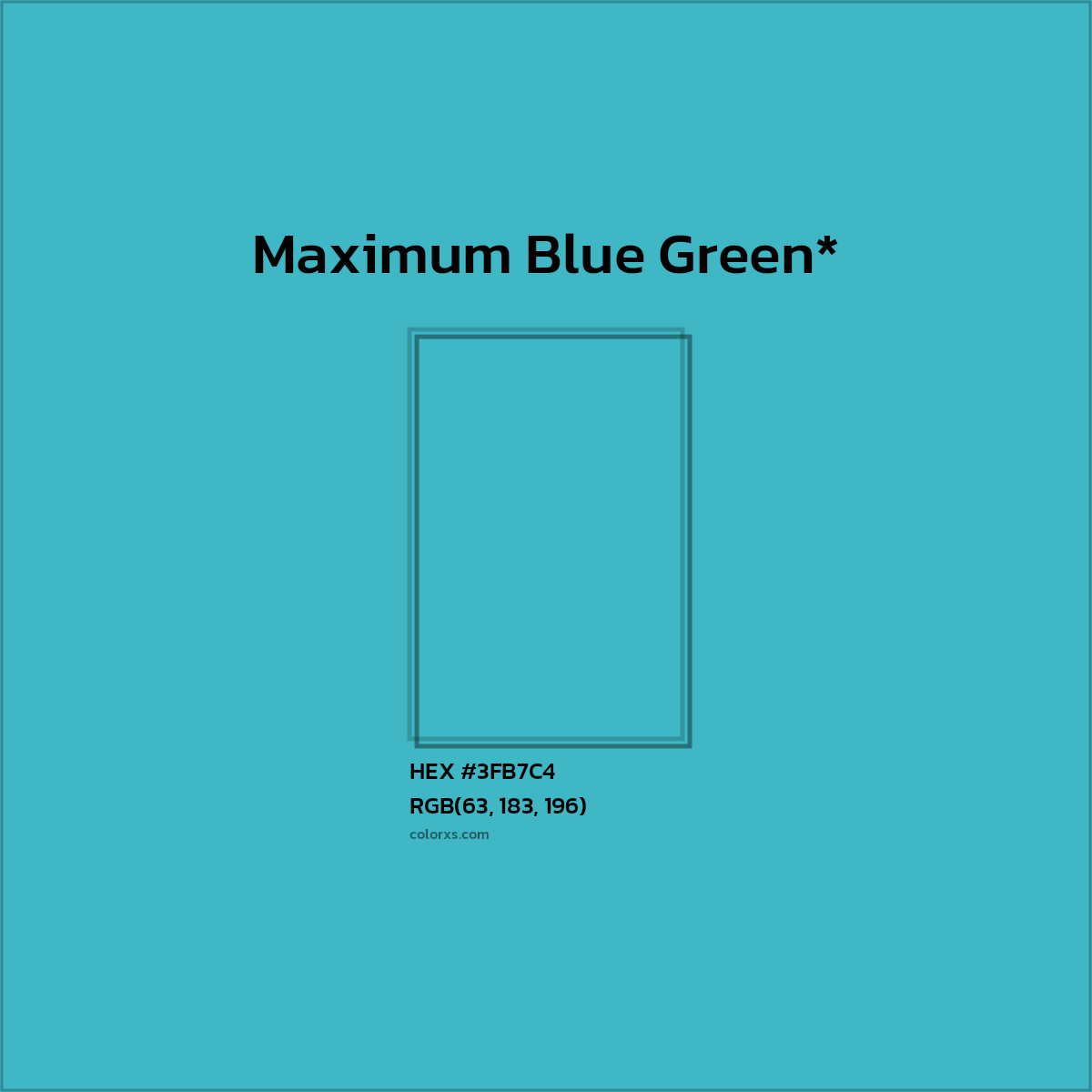 HEX #3FB7C4 Color Name, Color Code, Palettes, Similar Paints, Images