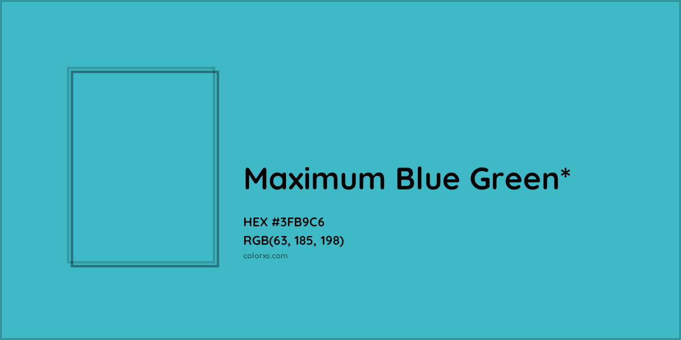 HEX #3FB9C6 Color Name, Color Code, Palettes, Similar Paints, Images