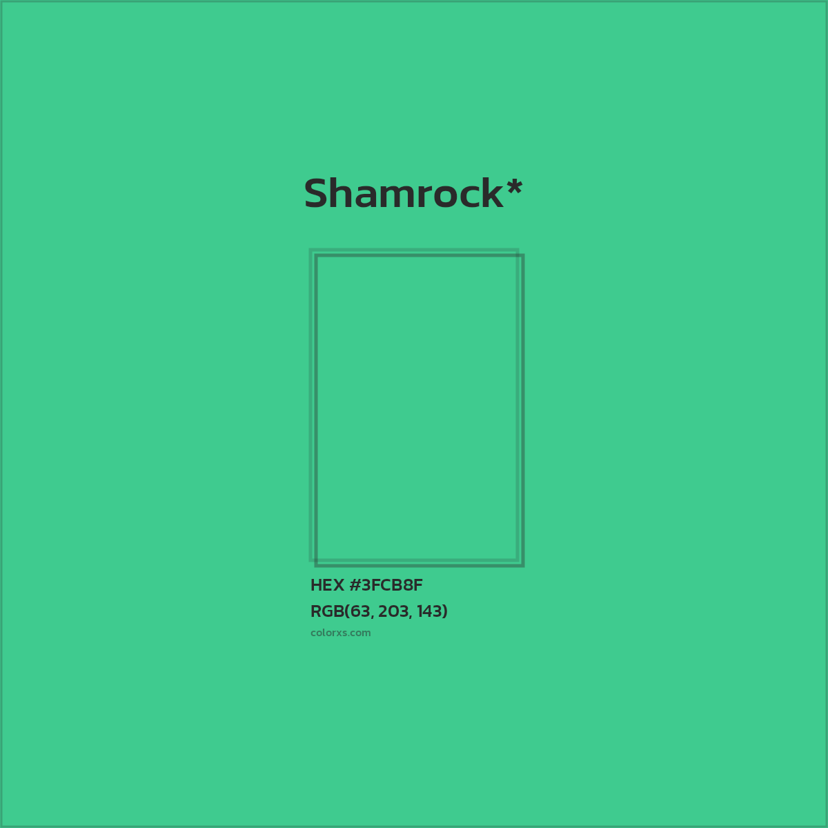 #3FCB8F hex color. RGB, RYB, CMYK, HSL, HSV codes and color conversions. Matching color names, palettes, paints.