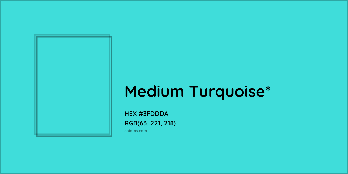 HEX #3FDDDA Color Name, Color Code, Palettes, Similar Paints, Images