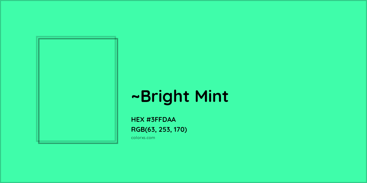 HEX #3FFDAA Color Name, Color Code, Palettes, Similar Paints, Images