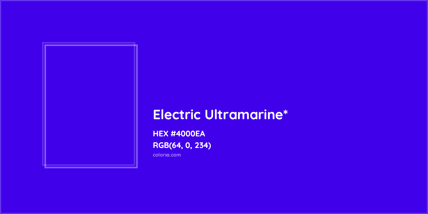 HEX #4000EA Color Name, Color Code, Palettes, Similar Paints, Images