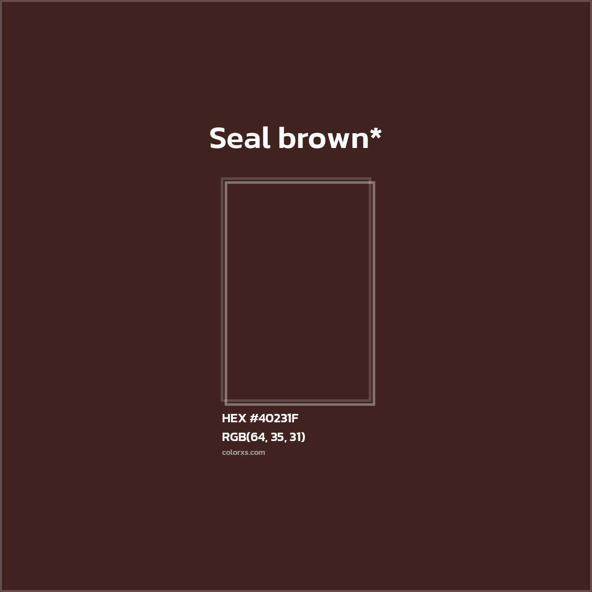 HEX #40231F Color Name, Color Code, Palettes, Similar Paints, Images