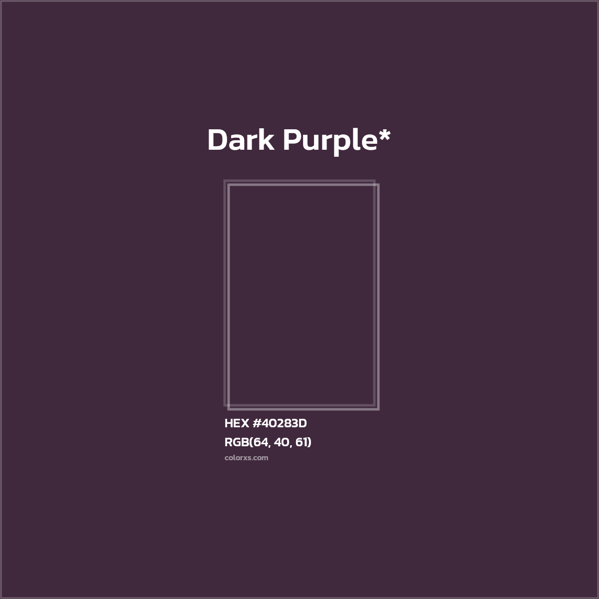 HEX #40283D Color Name, Color Code, Palettes, Similar Paints, Images